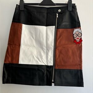 Mod Faux Leather Skirt by Iris Apfel Size 6